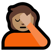 🤦🏽 Emoji Persona Con La Mano En La Frente: Tono De Piel Medio en Microsoft Windows 11.