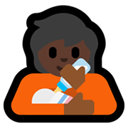 Émoji 🧑🏿‍🍼 Personne Allaitant Un Bébé : Peau Foncée sur Microsoft Windows 11.