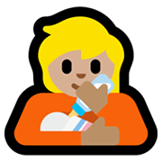 Émoji 🧑🏼‍🍼 Personne Allaitant Un Bébé : Peau Moyennement Claire sur Microsoft Windows 11.