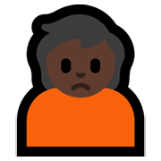 🙍🏿 Emoji missmutige Person: dunkle Hautfarbe Microsoft Windows 11.