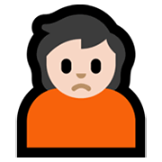 Emoji 🙍🏻 Persona Corrucciata: Carnagione Chiara su Microsoft Windows 11.