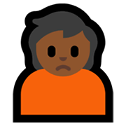 🙍🏾 Emoji Franzindo A Sobrancelha: Pele Morena Escura na Microsoft Windows 11.
