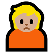 🙍🏼 Emoji Persona Frunciendo El Ceño: Tono De Piel Claro Medio en Microsoft Windows 11.