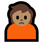 🙍🏽 Emoji missmutige Person: mittlere Hautfarbe Microsoft Windows 11.