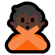 🙅🏿 Emoji Pessoa Fazendo Gesto De «não»: Pele Escura na Microsoft Windows 11.