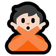 🙅🏻 Emoji Person mit überkreuzten Armen: helle Hautfarbe Microsoft Windows 11.