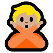 Emoji 🙅🏼 Persona Che Fa Segno Di No: Carnagione Abbastanza Chiara su Microsoft Windows 11.
