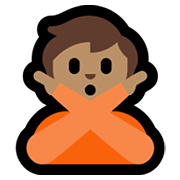 🙅🏽 Emoji Persona Haciendo El Gesto De «no»: Tono De Piel Medio en Microsoft Windows 11.
