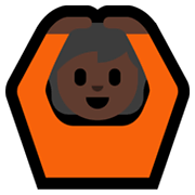 🙆🏿 Emoji Persona Haciendo El Gesto De «de Acuerdo»: Tono De Piel Oscuro en Microsoft Windows 11.