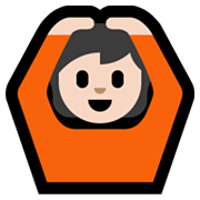 🙆🏻 Emoji Pessoa Fazendo Gesto De «OK»: Pele Clara na Microsoft Windows 11.
