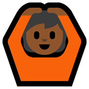 Emoji 🙆🏾 Persona Con Gesto OK: Carnagione Abbastanza Scura su Microsoft Windows 11.