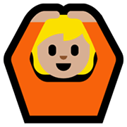 🙆🏼 Emoji Pessoa Fazendo Gesto De «OK»: Pele Morena Clara na Microsoft Windows 11.