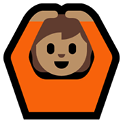 Emoji 🙆🏽 Persona Con Gesto OK: Carnagione Olivastra su Microsoft Windows 11.