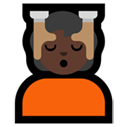 💆🏿 Emoji Person, die eine Kopfmassage bekommt: dunkle Hautfarbe Microsoft Windows 11.