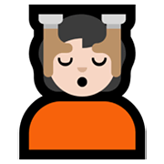 💆🏻 Emoji Person, die eine Kopfmassage bekommt: helle Hautfarbe Microsoft Windows 11.
