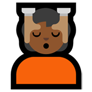 💆🏾 Emoji Person, die eine Kopfmassage bekommt: mitteldunkle Hautfarbe Microsoft Windows 11.