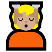 💆🏼 Emoji Person, die eine Kopfmassage bekommt: mittelhelle Hautfarbe Microsoft Windows 11.