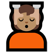 💆🏽 Emoji Person, die eine Kopfmassage bekommt: mittlere Hautfarbe Microsoft Windows 11.
