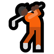 Emoji 🏌🏿 Persona Che Gioca A Golf: Carnagione Scura su Microsoft Windows 11.