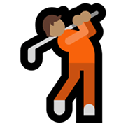 Emoji 🏌🏽 Persona Che Gioca A Golf: Carnagione Olivastra su Microsoft Windows 11.