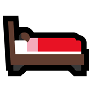 Emoji 🛌🏿 Persona A Letto: Carnagione Scura su Microsoft Windows 11.