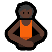 🧘🏿 Emoji Person im Lotossitz: dunkle Hautfarbe Microsoft Windows 11.