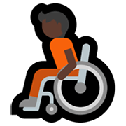🧑🏿‍🦽 Emoji Person in manuellem Rollstuhl: dunkle Hautfarbe Microsoft Windows 11.