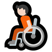 🧑🏻‍🦽 Emoji Persona en silla de ruedas manual: tono de piel claro en Microsoft Windows 11.