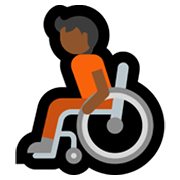 🧑🏾‍🦽 Emoji Pessoa Em Cadeira De Rodas Manual: Pele Morena Escura na Microsoft Windows 11.