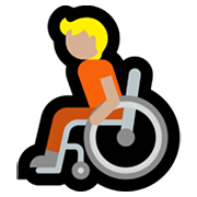 🧑🏼‍🦽 Emoji Pessoa Em Cadeira De Rodas Manual: Pele Morena Clara na Microsoft Windows 11.