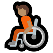 🧑🏽‍🦽 Emoji Person in manuellem Rollstuhl: mittlere Hautfarbe Microsoft Windows 11.