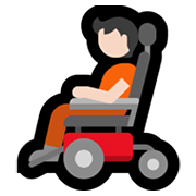 🧑🏻‍🦼 Emoji Person in motorisiertem Rollstuhl: helle Hautfarbe Microsoft Windows 11.