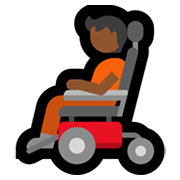 🧑🏾‍🦼 Emoji Pessoa Em Cadeira De Rodas Motorizada: Pele Morena Escura na Microsoft Windows 11.