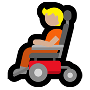 Emoji 🧑🏼‍🦼 Persona Su Sedia A Rotelle Motorizzata: Carnagione Abbastanza Chiara su Microsoft Windows 11.