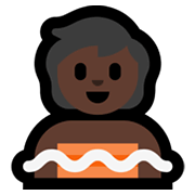 Emoji 🧖🏿 Persona In Sauna: Carnagione Scura su Microsoft Windows 11.