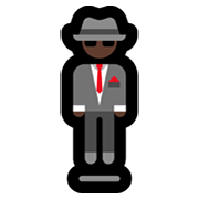 🕴🏿 Emoji schwebender Mann im Anzug: dunkle Hautfarbe Microsoft Windows 11.