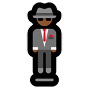 Emoji 🕴🏾 Uomo Con Completo Che Levita: Carnagione Abbastanza Scura su Microsoft Windows 11.