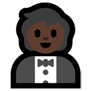 🤵🏿 Emoji Persona Con Esmoquin: Tono De Piel Oscuro en Microsoft Windows 11.
