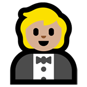 Emoji 🤵🏼 Persona In Smoking: Carnagione Abbastanza Chiara su Microsoft Windows 11.