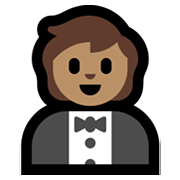 🤵🏽 Emoji Person im Smoking: mittlere Hautfarbe Microsoft Windows 11.