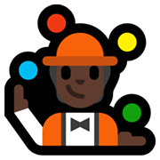 Emoji 🤹🏿 Persona Che Fa Giocoleria: Carnagione Scura su Microsoft Windows 11.