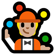 🤹🏼 Emoji Persona Haciendo Malabares: Tono De Piel Claro Medio en Microsoft Windows 11.