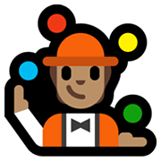 🤹🏽 Emoji Jongleur(in): mittlere Hautfarbe Microsoft Windows 11.