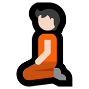 Emoji 🧎🏻 Persona Inginocchiata: Carnagione Chiara su Microsoft Windows 11.