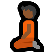 🧎🏾 Emoji Persona De Rodillas: Tono De Piel Oscuro Medio en Microsoft Windows 11.