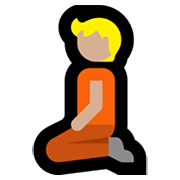 🧎🏼 Emoji Persona De Rodillas: Tono De Piel Claro Medio en Microsoft Windows 11.