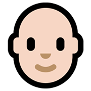 🧑🏻‍🦲 Emoji Erwachsener: helle Hautfarbe, Glatze Microsoft Windows 11.
