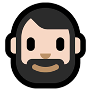 Emoji 🧔🏻 Uomo Con La Barba: Carnagione Chiara su Microsoft Windows 11.