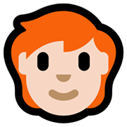 🧑🏻‍🦰 Emoji Persona: Tono De Piel Claro, Pelo Pelirrojo en Microsoft Windows 11.