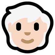 🧑🏻‍🦳 Emoji Erwachsener: helle Hautfarbe, weißes Haar Microsoft Windows 11.